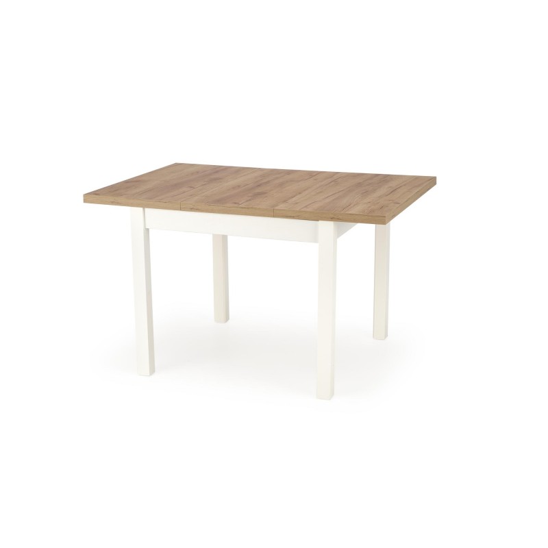 TIAGO SQUARE Spisebord med udtræk 90cm udvides til 125cm - Craft eg / Hvid billede