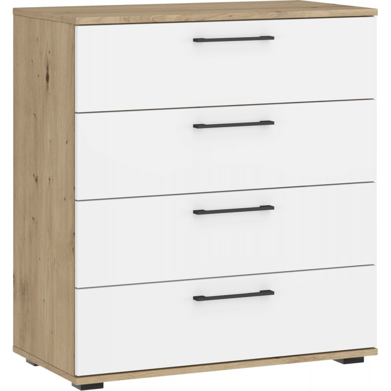 FLEX - KM-1 kommode til MODULAR WARDROBE SYSTEM - håndværksegetræ / Hvid