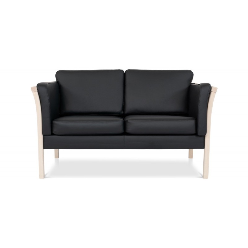 Dragør 2 pers. sofa - Sort bonded læder