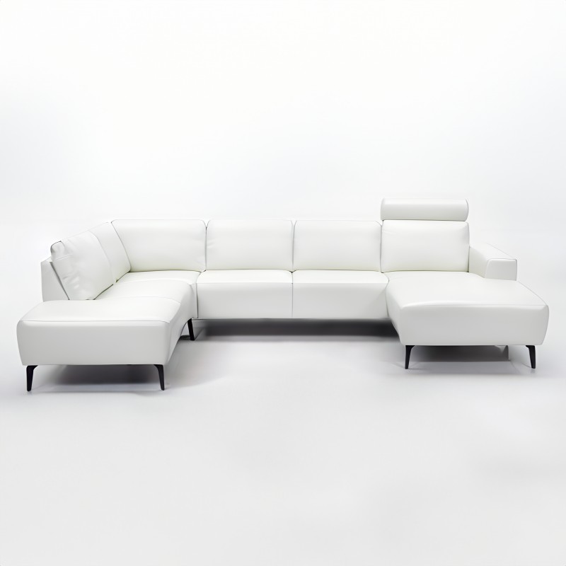 Hjort Knudsen Copenhagen Hvid Læder U-sofa - Højrevendt