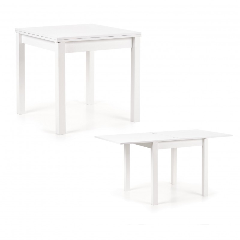 GRACJAN Spisebord med Udtræk 80cm kan udvides til 160cm - Hvid