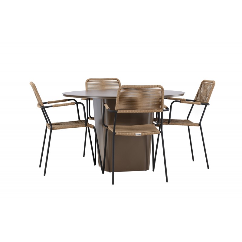 Santa Fe Rund Loungesæt - Havemøbelsæt