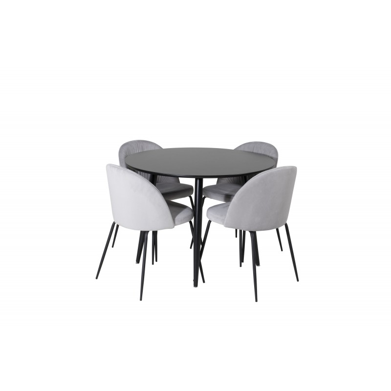 Rundt Spisebordssæt Plaza med stole Wrinkles