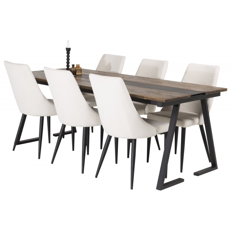 Spisebordssæt Jakarta med Spisebordsstole Leone