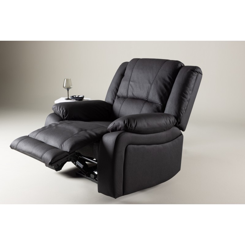 Comfort recliner lænestol, med indbygget fodskammel - sort
