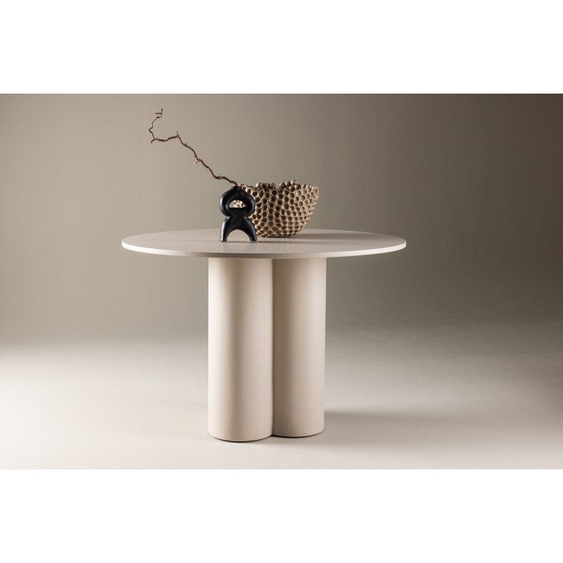 Olivia Rundt spisebord Ø110cm - Beige billede