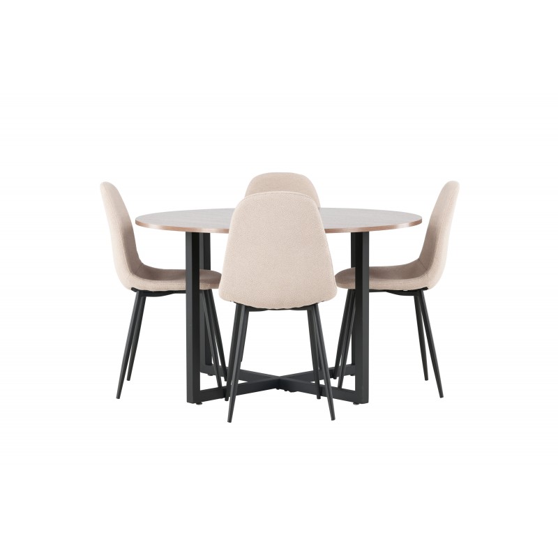 Rundt Spisebordssæt Durango med stole Polar