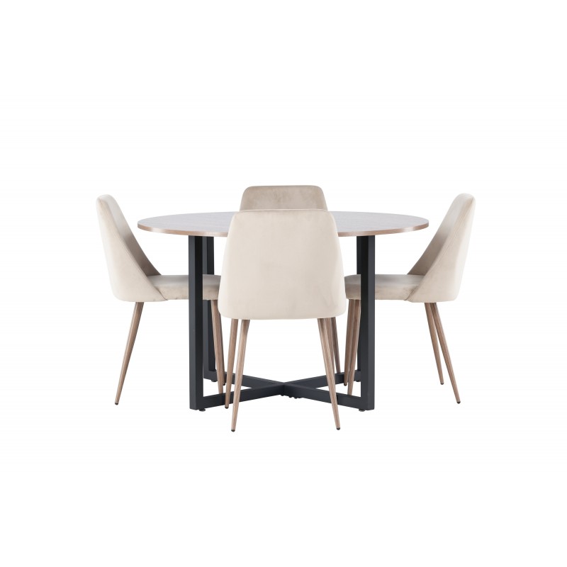 Rundt Spisebordssæt Durango med natstolene