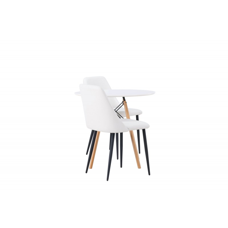 Rundt Spisebordssæt Danburi med stole Night  - Hvid