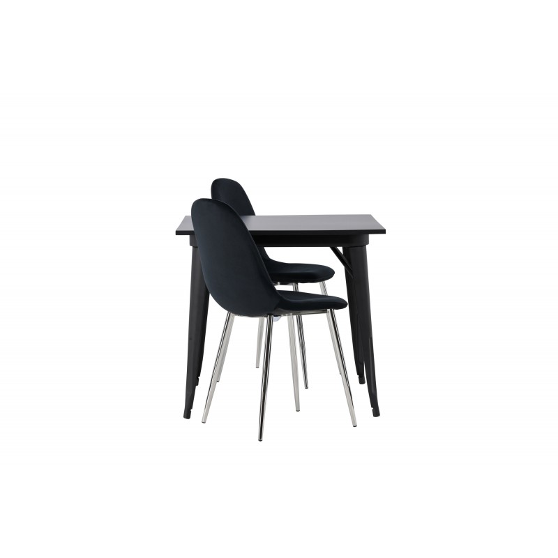 Spisebordssæt Tempe med Spisebordsstole Polar  - Sort