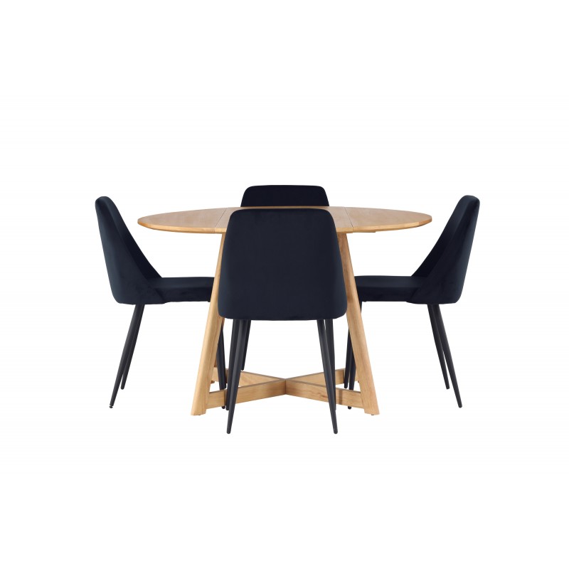 Rundt Spisebordssæt Yadikon med stole Night