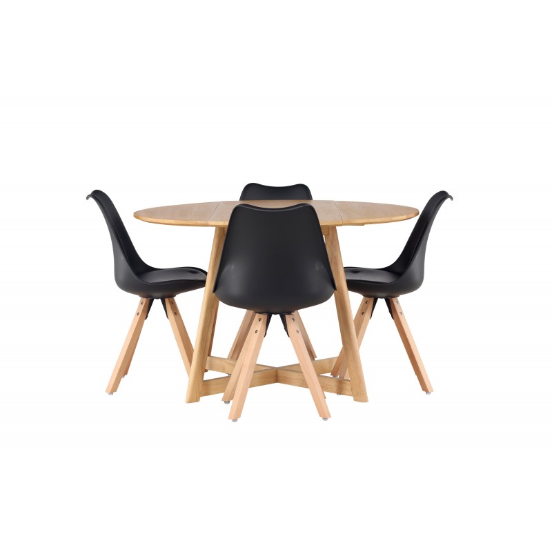 Spisebordssæt Yadikon med Zeno stole  - Sort og Brun
