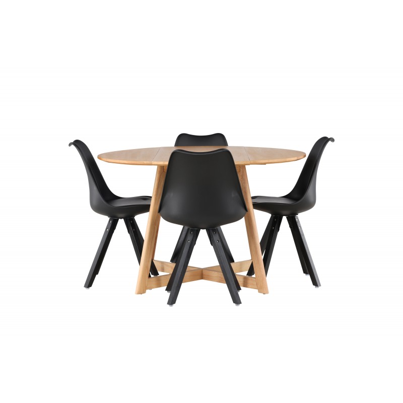 Spisestuesæt Yadikon med stole Zeno  - Sort og Brun