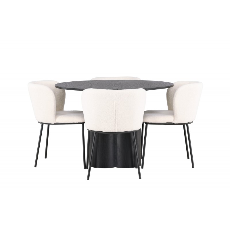 Rundt Spisebordssæt Olivia med stole Edina