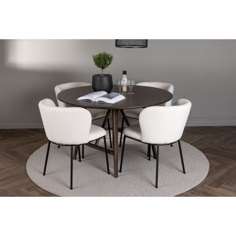 Rundt Spisebordssæt Kaseindon med stole Edina