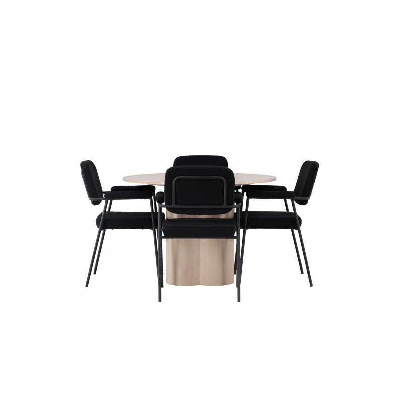 Spisebordssæt Olivia med stole Yesterday  - Sort og Hvid