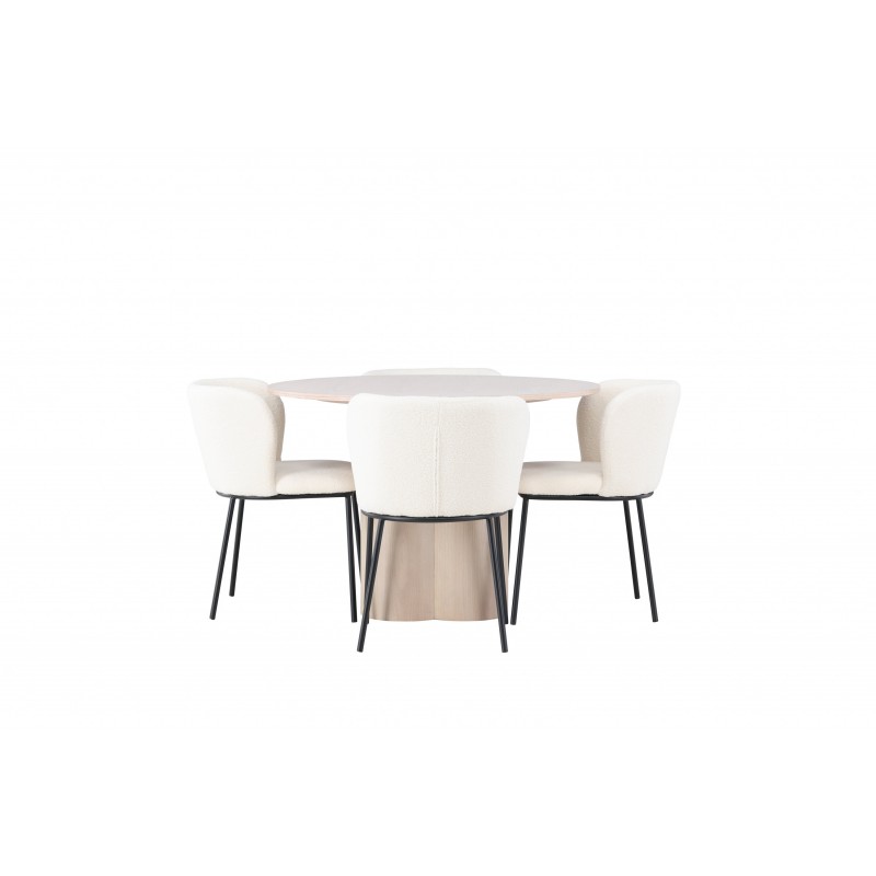 Rundt Spisebordssæt Olivia med stole Edina