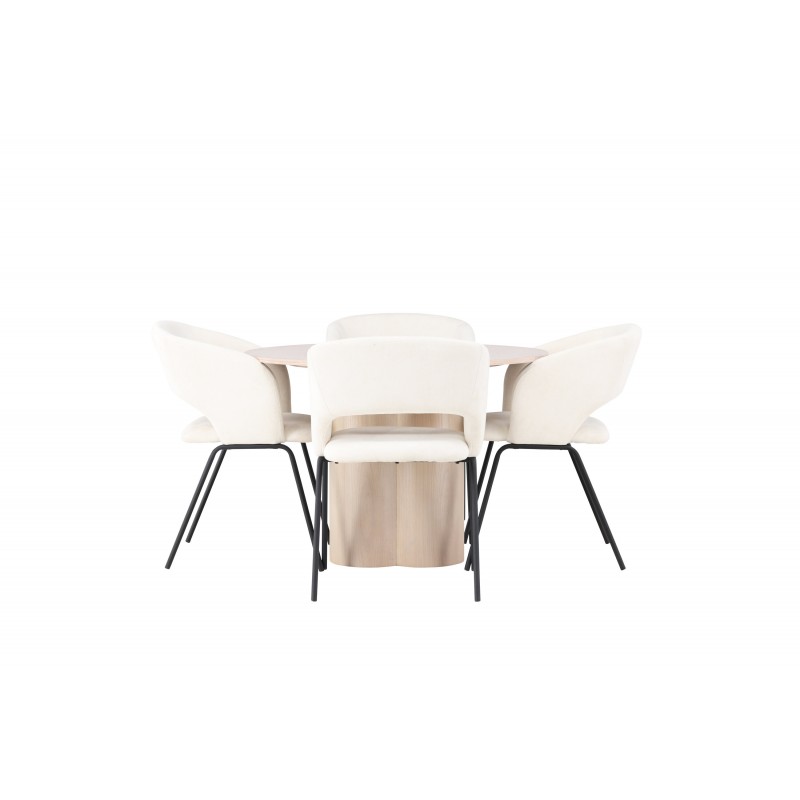 Olivia Spisebordssæt med Day Stole - Off White og - Hvid