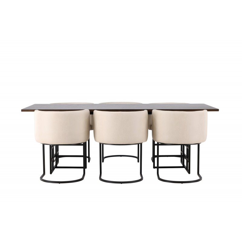 Spisebordssæt Ystad med Simrishamn Spisebordsstole  - Beige og Mocca