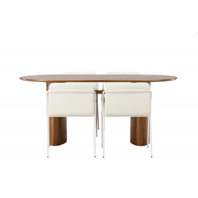 Spisebordssæt Isolde med Tvist stole - Beige og Natur