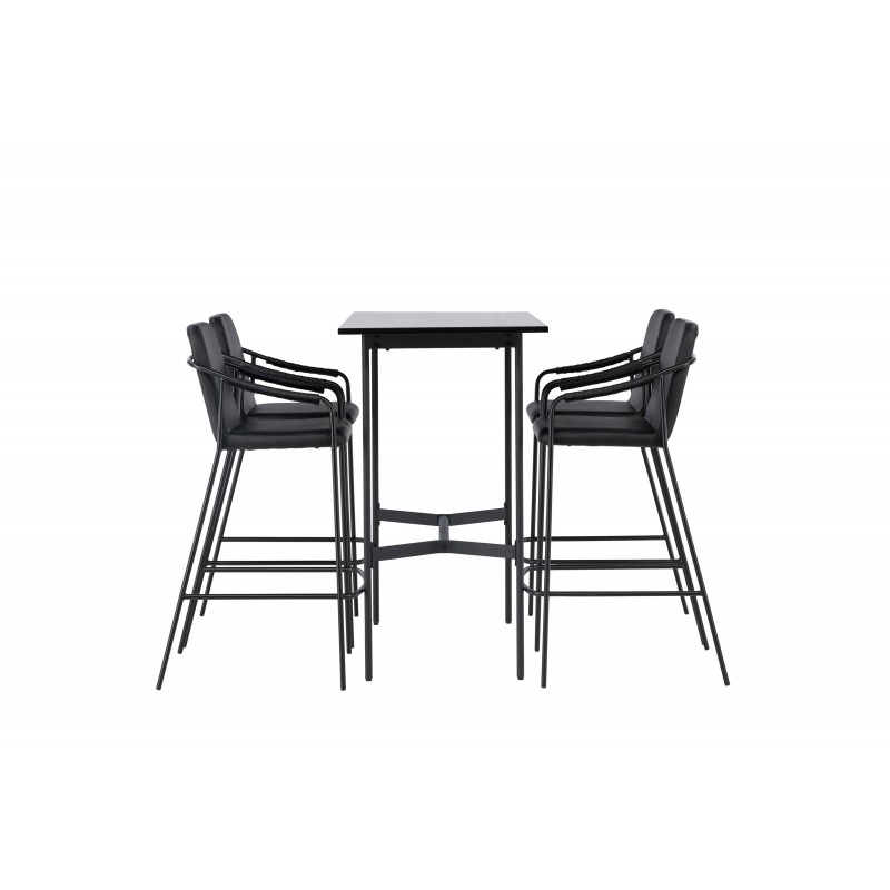 Barsæt Rax med Spisebordsstole Tvist - Sort