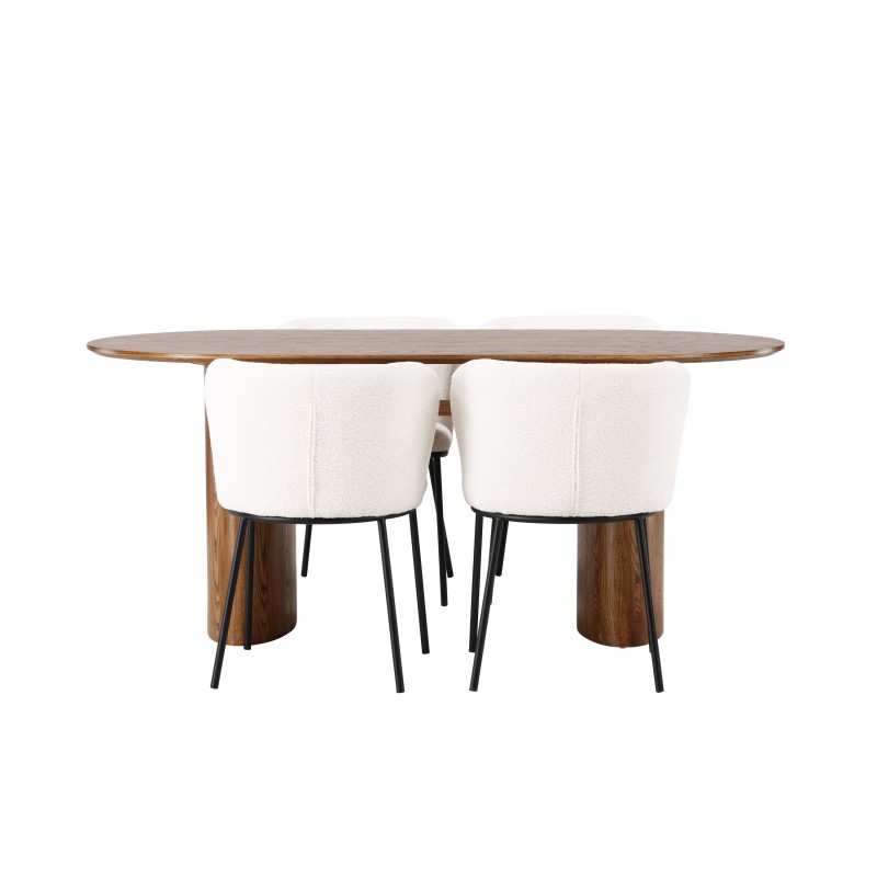 Spisebordssæt Isolde med stolene Edina