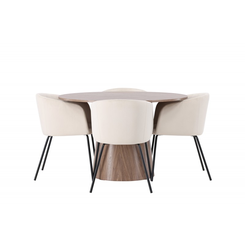 Rundt Spisebordssæt Lanzo med stole Berit