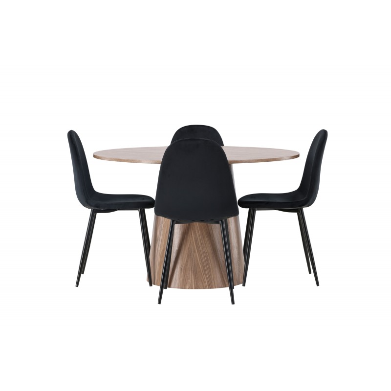 Rundt Spisebordssæt Lanzo med stole Polar