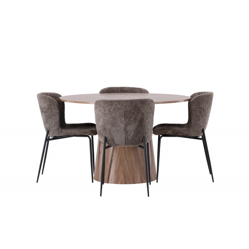 Rundt Spisebordssæt Lanzo med Modesto stole