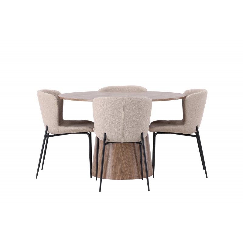 Rundt Spisebordssæt Lanzo med stole Modesto