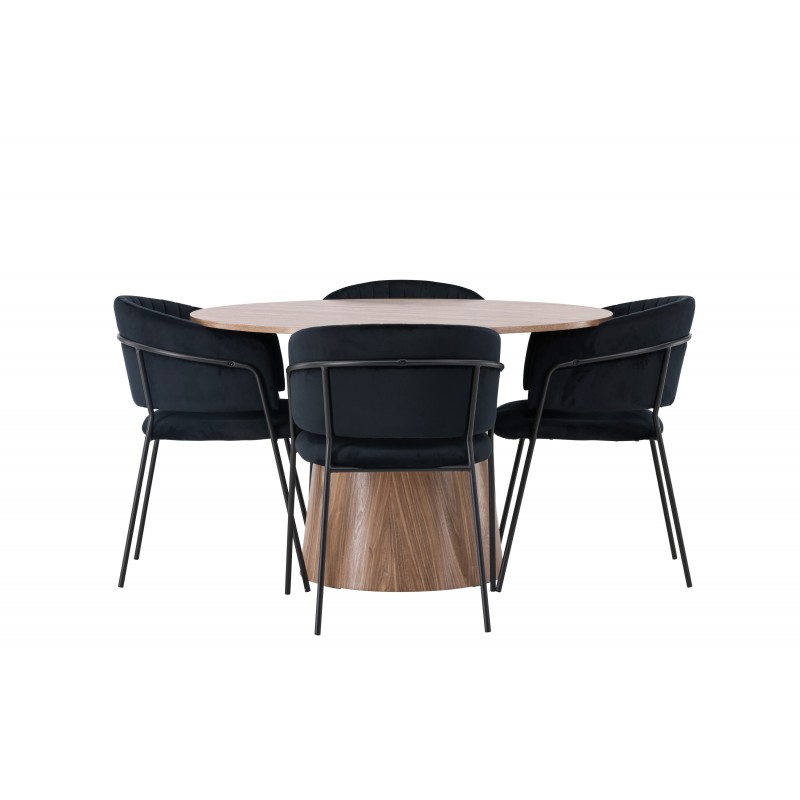 Rundt Spisebordssæt Lanzo med stole Selma