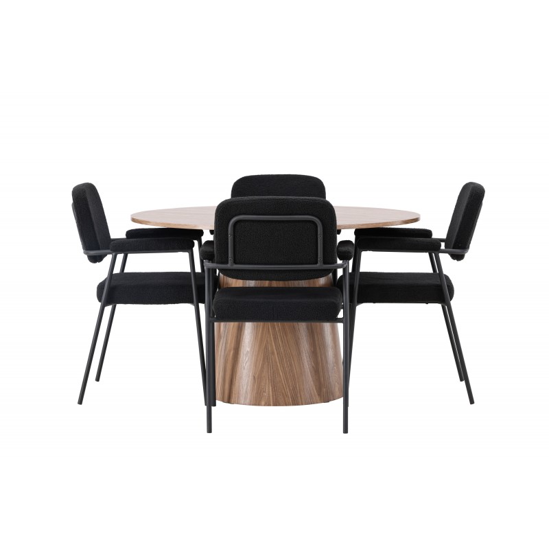 Rundt Spisebordssæt Lanzo med stole Yesterday