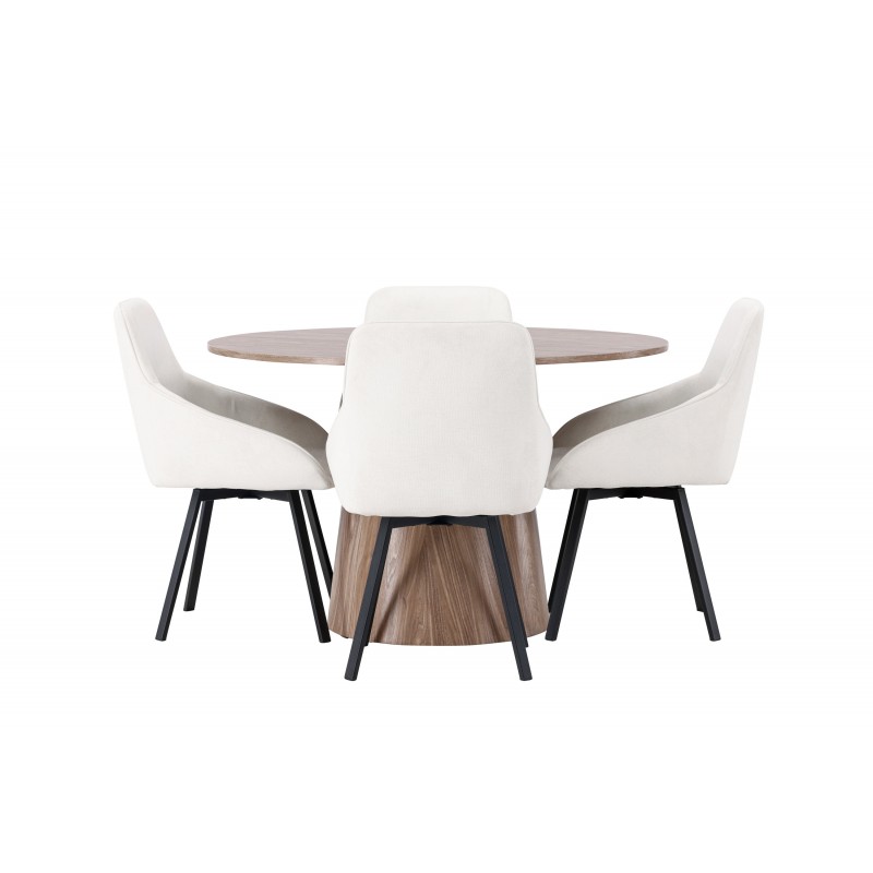 Rundt Spisebordssæt Lanzo med stole Rosie