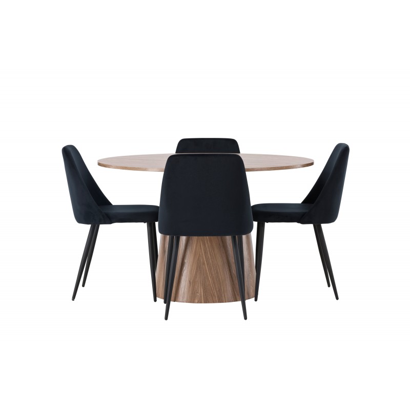 Rundt Spisebordssæt Lanzo med stole Night