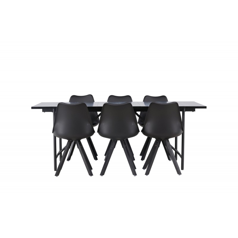 Spisebordssæt Astrid med Spisebordsstole Zeno - Sort