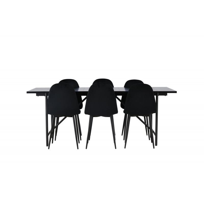 Spisebordssæt Astrid med Spisebordsstolene Polar  - Sort