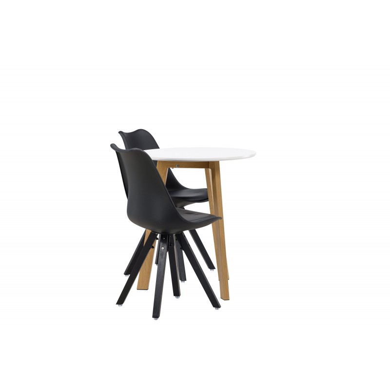 Spisebordssæt Leonora med stole Zeno  - Sort og Hvid