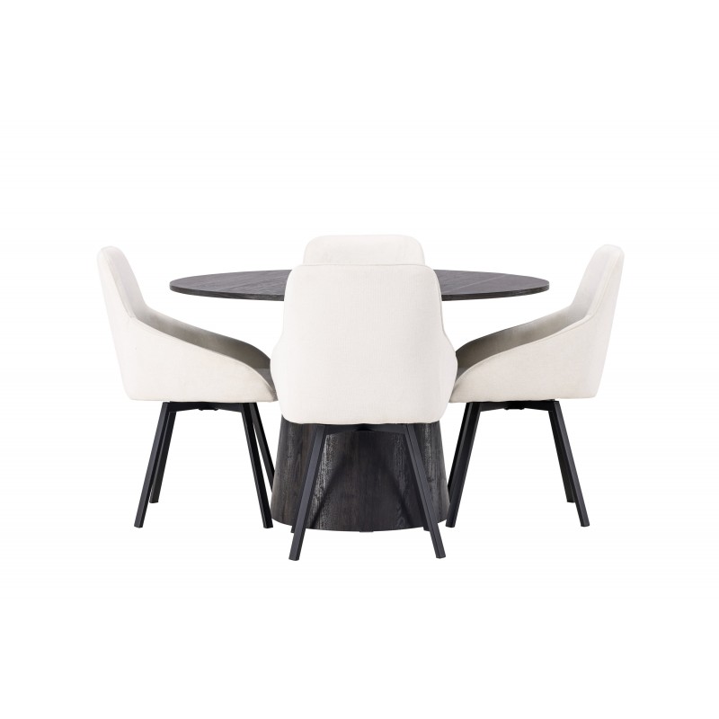 Rundt Spisebordssæt Lanzo med stole Rosie