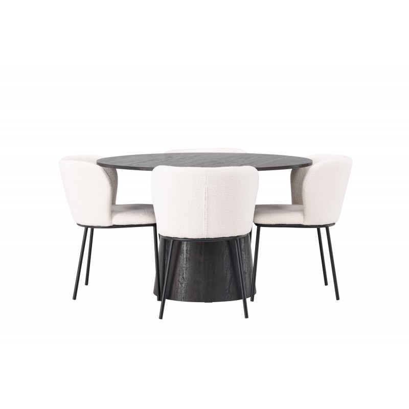 Rundt Spisebordssæt Lanzo med stole Edina