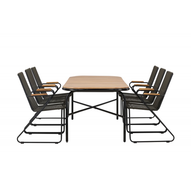 Holmbeck Loungesæt - Havemøbelsæt - Sort,Natur