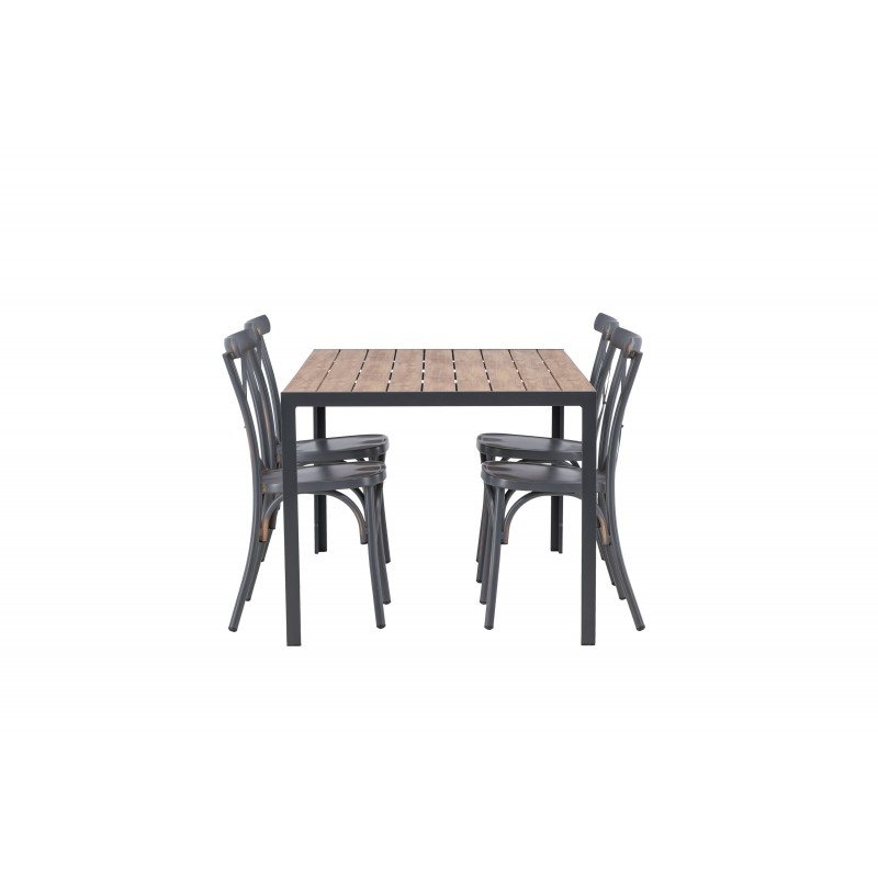 Break Loungesæt - Havemøbelsæt - Mørkegrå,Natur