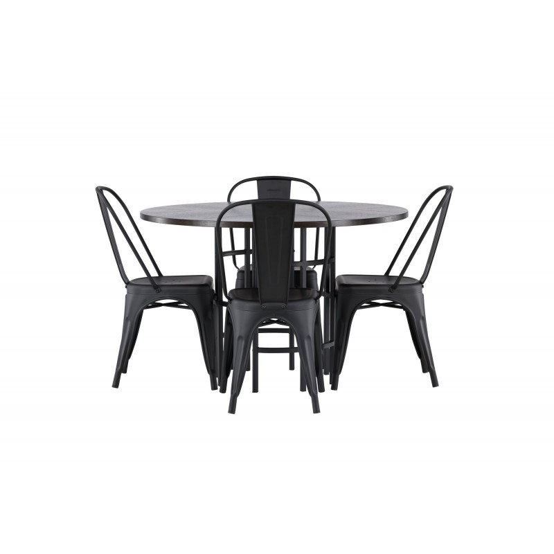 Hjallese Rundt Spisebordssæt - Sort og Mocca