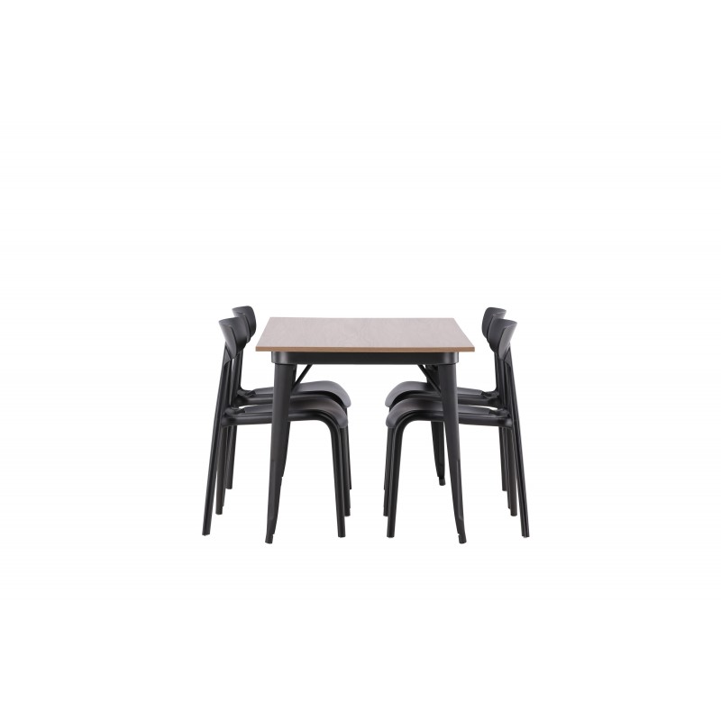 Tempe Spisestuesæt  - Sort og Valnød