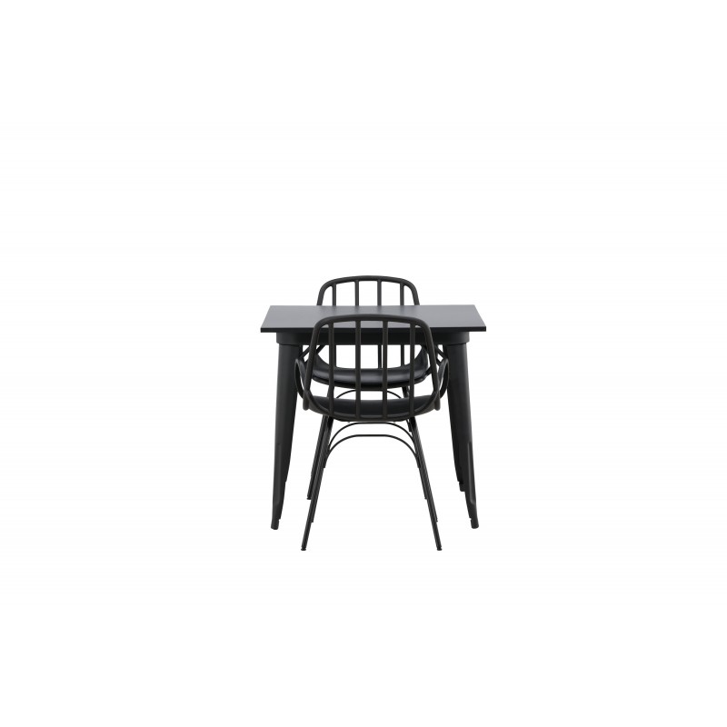 Spisebordssæt Tempe med Spisebordsstole Dyron  - Sort