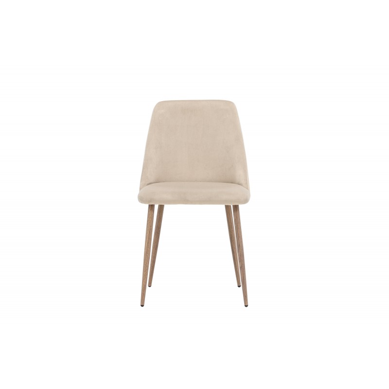 Night Spisebordsstol - Velour og ben i valnød billede