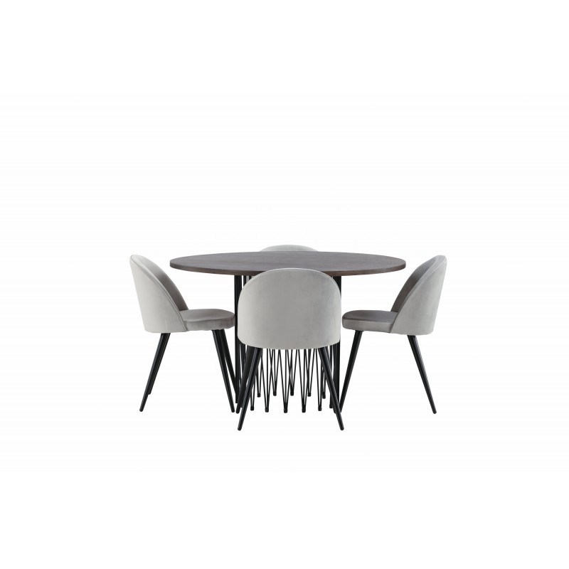 Stone Rundt Spisebordssæt  - Grå og Mocca