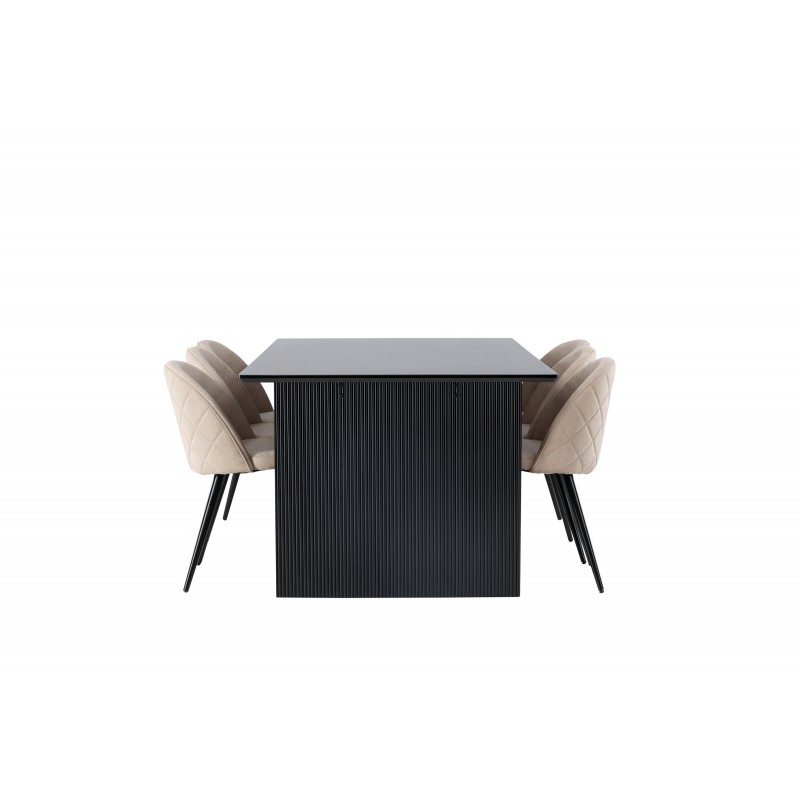 Spisebordssæt Vail med Velvet Spisebordsstole