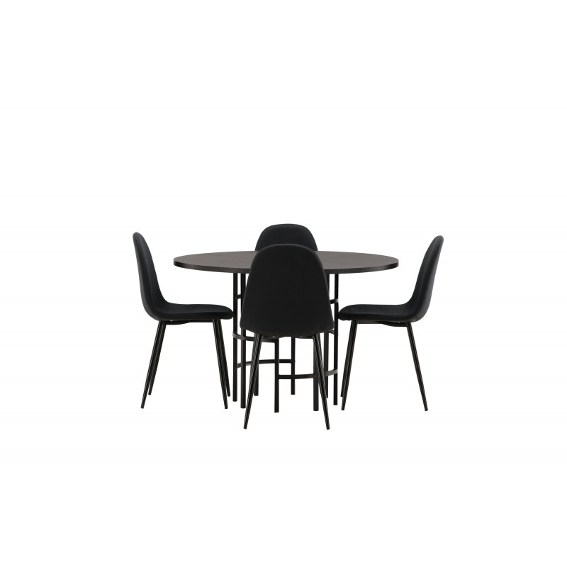 Hjallese Rundt Spisebordssæt - Sort
