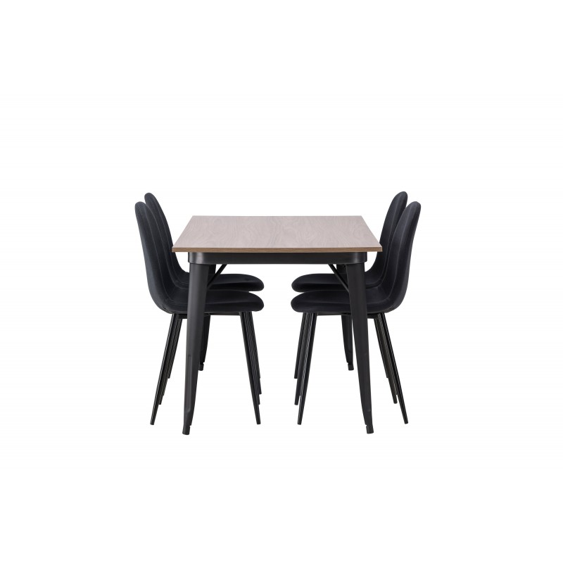 Tempe e Spisestuesæt  - Sort og Valnød