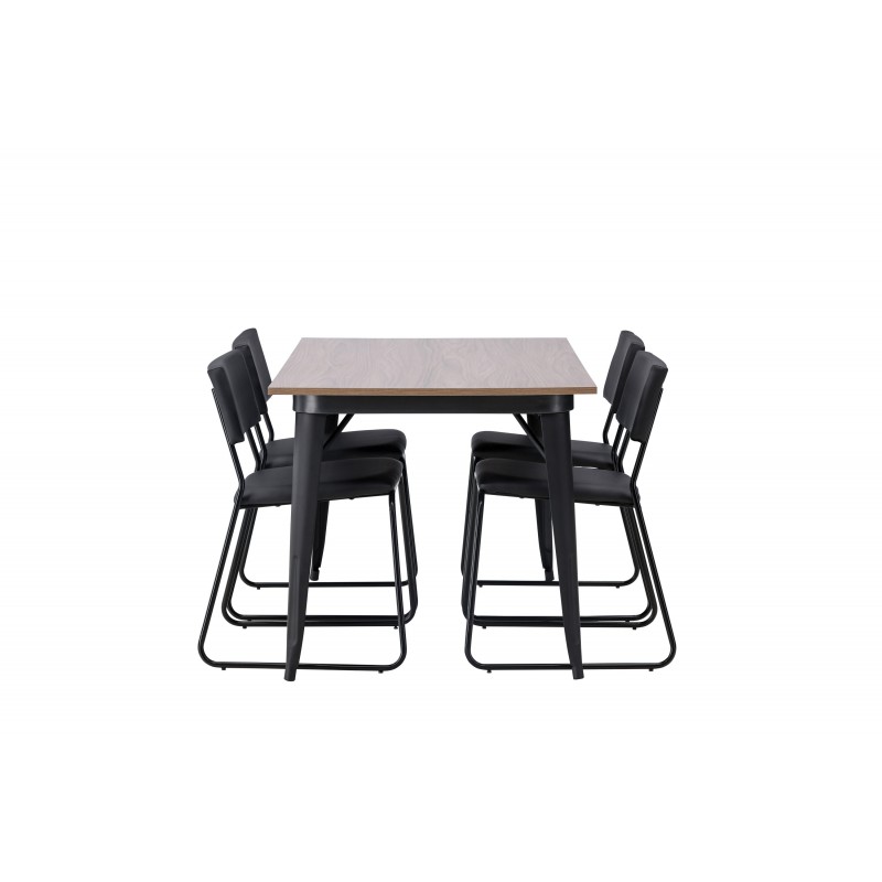 Tempe Spisebordssæt - Sort og Valnød